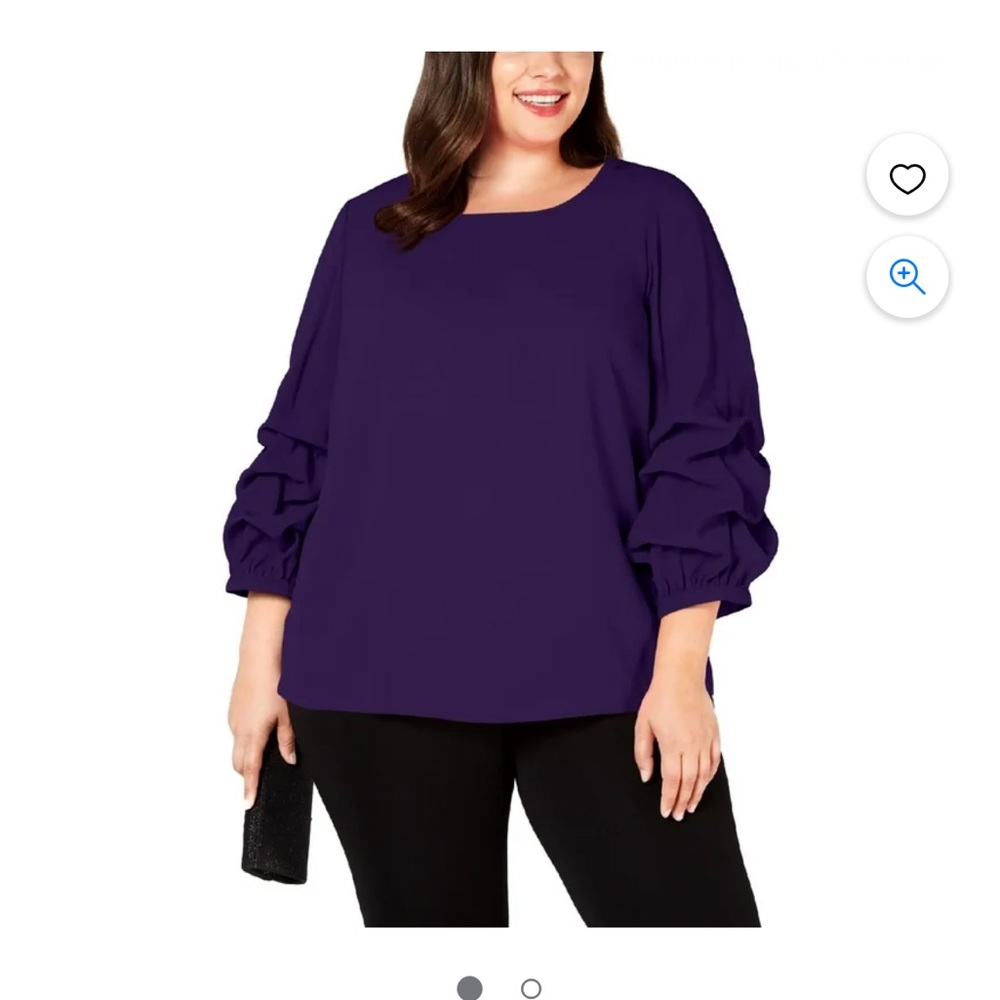 Alfani plus size 3/4 balloon sleeve blouse 3X